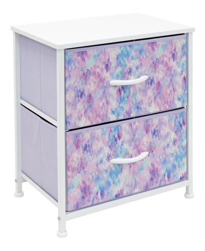 Sorbus 2 Drawers Chest Dresser In Tie-dye Purple