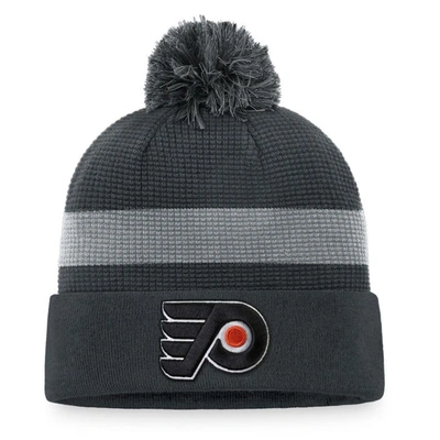 Fanatics Branded Charcoal Philadelphia Flyers Authentic Pro Home Ice Cuffed Knit Hat With Pom