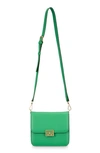 Frame Le Signature Mini Leather Crossbody Bag In Grass Green