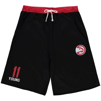 Profile Men's Trae Young Black Atlanta Hawks Big And Tall French Terry Name And Number Shorts
