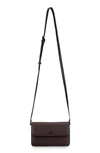 Frame Le Signature Compact Mini Crossbody Bag In Chocolate