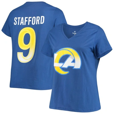 Fanatics Branded Matthew Stafford Royal Los Angeles Rams Plus Size Player Name & Number V-neck T-shi