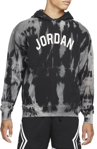 Jordan Tie Dye Graphic Hoodie In Grey