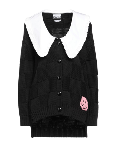 Ganni Cotton Robe Knit Cardigan Black Size Xxs