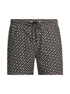 Hugo Boss Recycled-material Swim Shorts With Monogram Print In Black