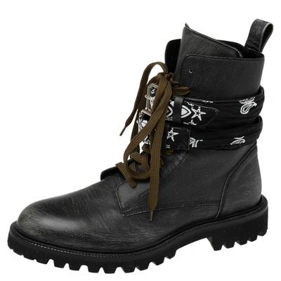 Pre-owned Amiri Black Leather Combat Boots Size 41