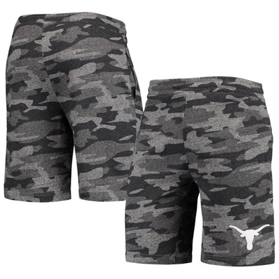 Concepts Sport Men's  Charcoal, Gray Texas Longhorns Camo Backup Terry Jam Lounge Shorts In Charcoal,gray
