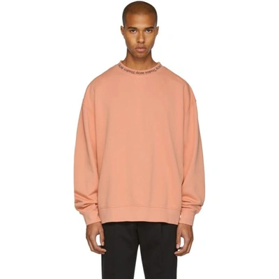 Acne Studios Yana Cotton Sweatshirt In Light Pink | ModeSens