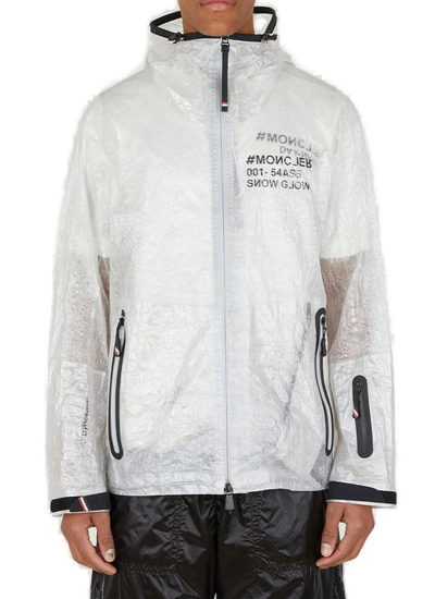 Moncler Croset Hooded Crinkled-shell Jacket In White
