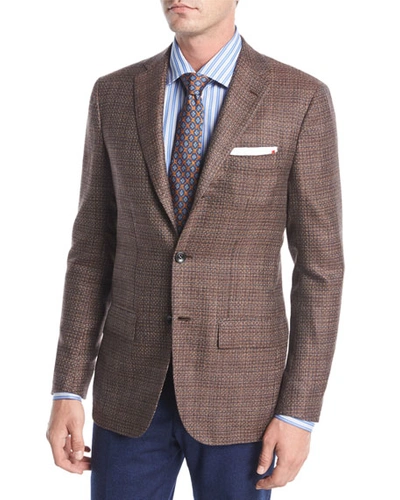 Kiton Tic Cashmere Three-button Sport Coat In Beige