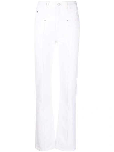 Isabel Marant Seam Detailed Bootcut Jeans In White