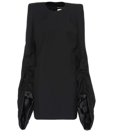 Saint Laurent Wool-crêpe Dress In Black
