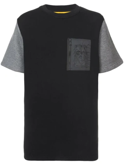 Mostly Heard Rarely Seen Mixed-media Quilted-back T-shirt In Black