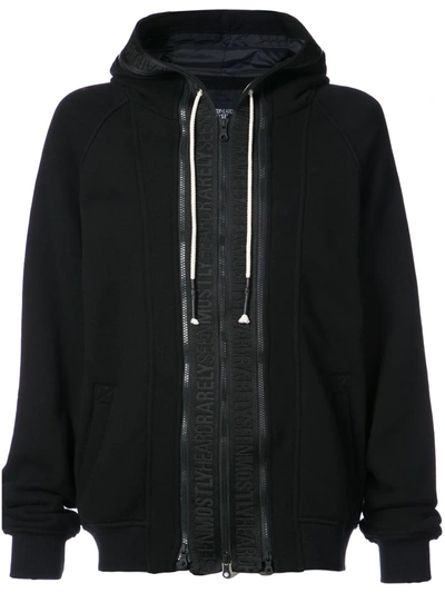 Mostly Heard Rarely Seen Cotton Hoodie With Logo Taping In Black