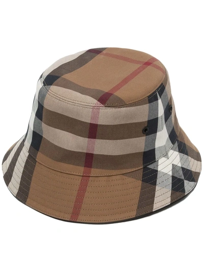 Burberry Birch Vintage-check Cotton Bucket Hat In Brown