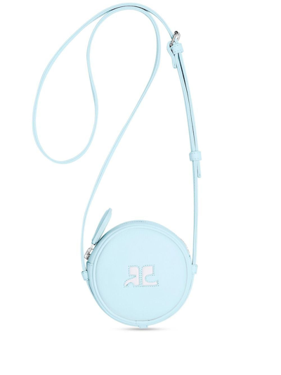 Courrèges Crossbody Circle Bag In Bleu Ciel