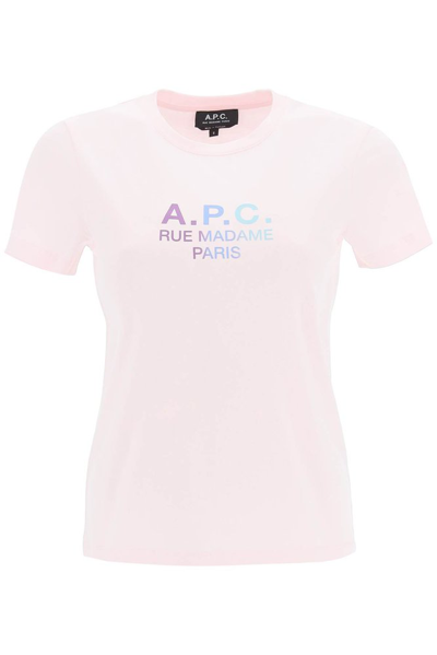 Apc Jenny T-shirt In Rose-pink Cotton