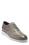 Cole Haan Zerogrand Wingtip Derby In Charcoal Gray/ Harbor Mist