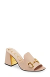 Gucci Baby Horsebit Slide Sandal In Skin Rose