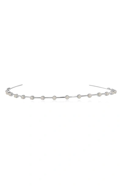 Brides And Hairpins Jayla Imitation Pearl Headband In Silver