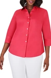 Foxcroft Mary Non-iron Stretch Cotton Button-up Shirt In Watermelon