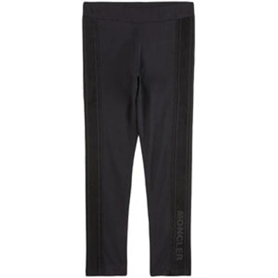 Moncler Kids' High-waisted Stretch Leggings In Black