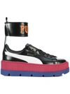 Fenty X Puma Fenty Puma X Rihanna Women's Leather Ankle Strap Platform Sneakers In Black/red/blue