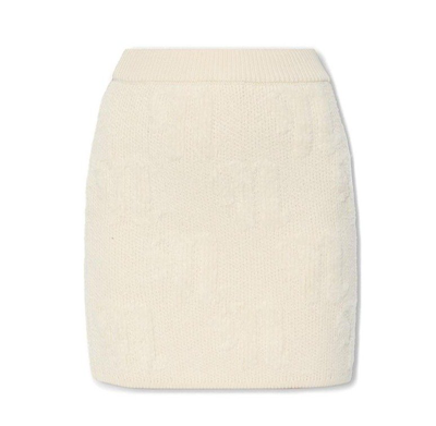 Nanushka Veerle Knitted Mini Skirt In Neutrals