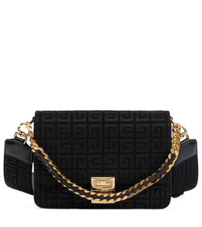 Givenchy 4g Medium Canvas Shoulder Bag In Black