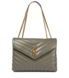 Saint Laurent Medium Loulou Matelassé Leather Shoulder Bag In Light Sage