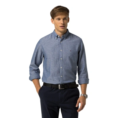 Tommy Hilfiger Final Sale-new York Fit Crisp Cotton Linen Shirt - Dutch  Navy | ModeSens