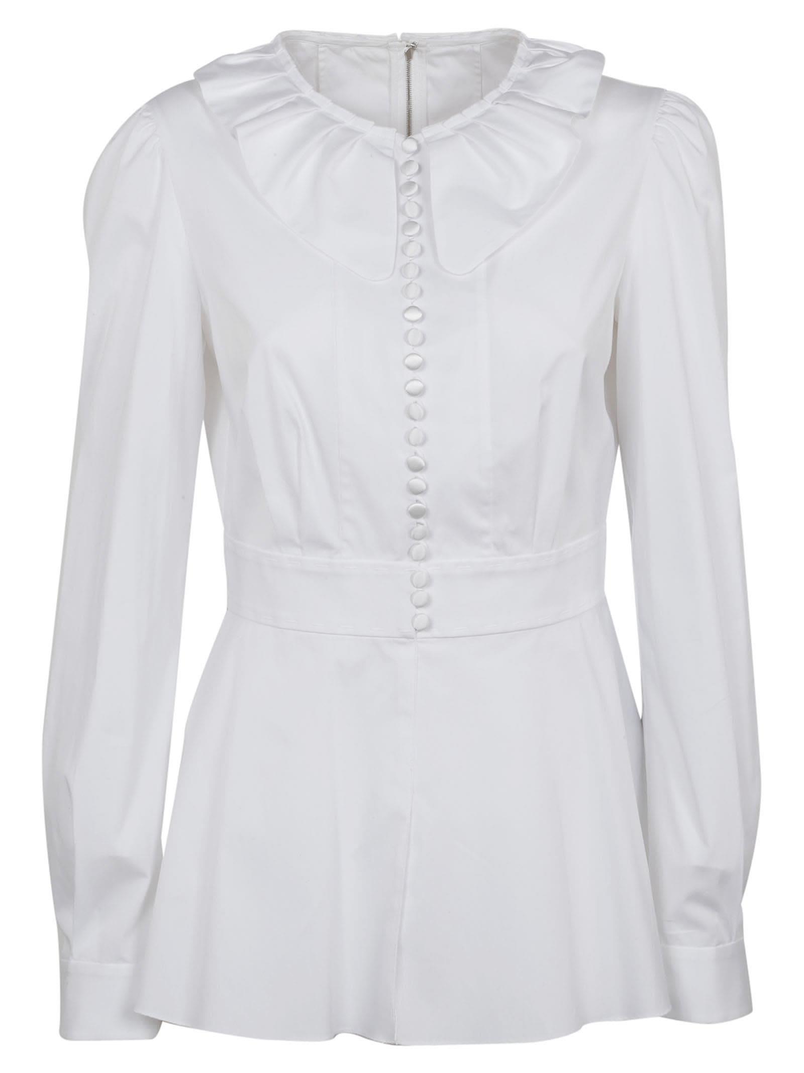 Dolce & Gabbana Dolce And Gabbana Flared Blouse In White | ModeSens