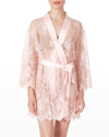 Rya Collection Darling Lace Coverup Robe In Petal Pink