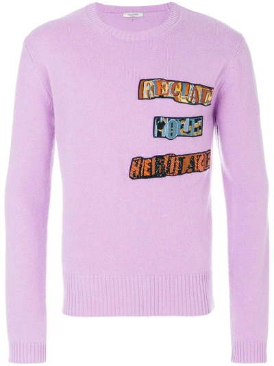 Valentino Jamie Reid Patch Appliqué Sweater - Pink