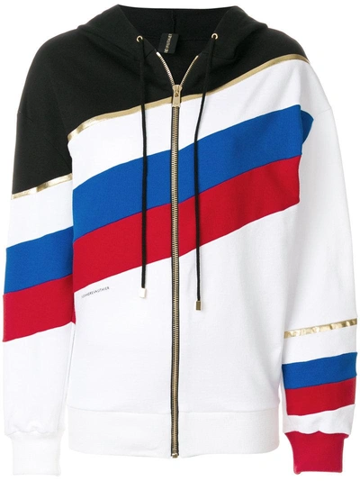 Alexandre Vauthier Colour Block Zipped Hoodie In White