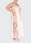 Rya Collection Plus Size Darling Lace-inset Nightgown In Petal Pink