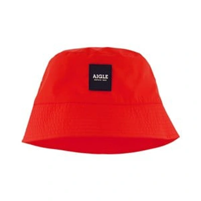 Aigle Logo Rain Hat Red