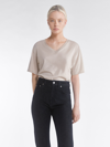 Filippa K Soft Cotton V-neck T-shirt In Light Beige