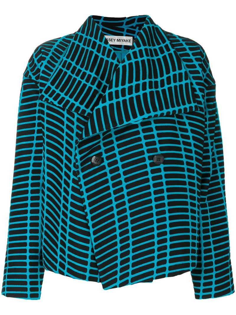 Issey Miyake Grid Pattern Jacket | ModeSens