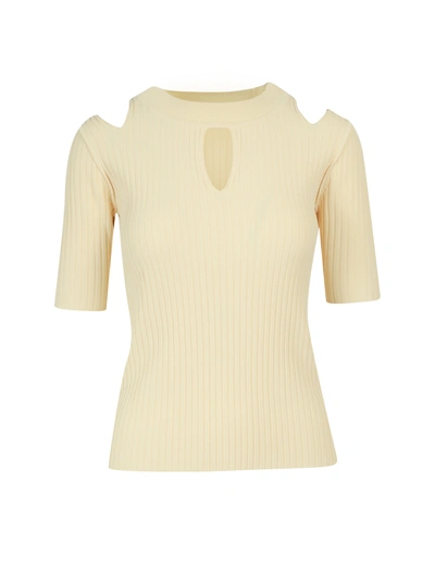 K Krizia Ribbed Fabric Sweater - Atterley In Yellow