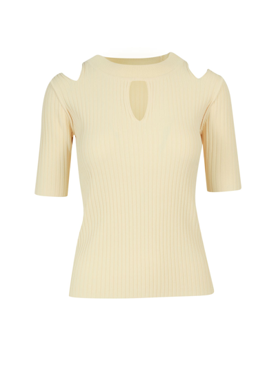 K Krizia Ribbed Fabric Sweater - Atterley In Yellow