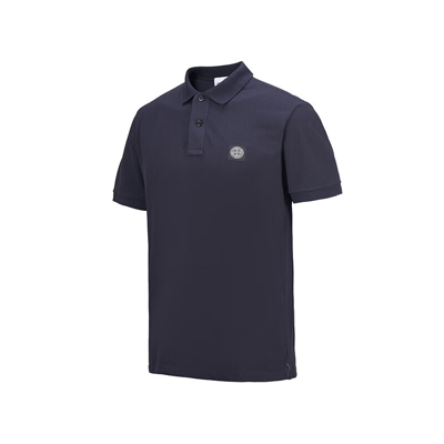 Stone Island Blue Piquet Polo Shirt