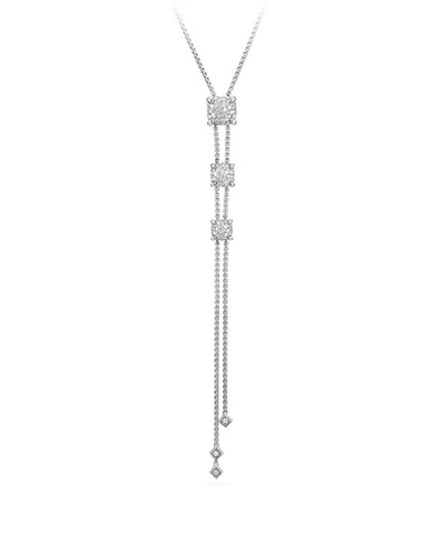 David Yurman Châtelaine® Pavé Diamonds & Sterling Silver Y Necklace In White/silver