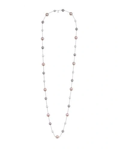 Majorica 12mm White & Pink Pearl Station Necklace, 43" In Multi