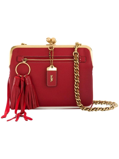 Coach  Kisslock Crossbody Bag In Red