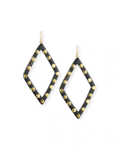 Ashley Pittman Mila Dark Horn Drop Earrings In Brown