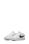 Nike Kids' Blazer Low '77 Low Top Sneaker In White/ Teal/ Black/ White