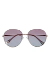 Bluestone Sunshields Love 53mm Polarized Round Sunglasses In Rose Gold / Pink