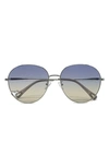 Bluestone Sunshields Love 53mm Polarized Round Sunglasses In Chrome / Blue/ Yellow