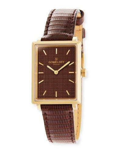 Gomelsky By Shinola The Shirley Fromer 32mm Watch With Brown Lizard Strap In Gold